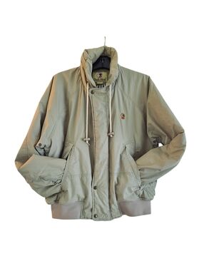 Vintage Duck Head Bomber Jacket Quilt Lining Zip Out Hood Outdoor L Neutral 90s